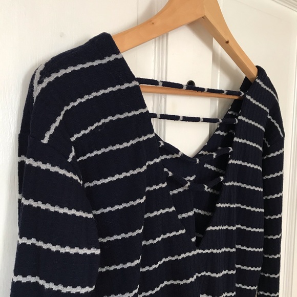 Chaser navy striped viscose strappy back top - Picture 6 of 11